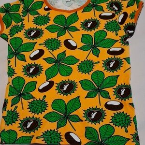 Dun's Sweden organic cotton t shirt in chestnut print